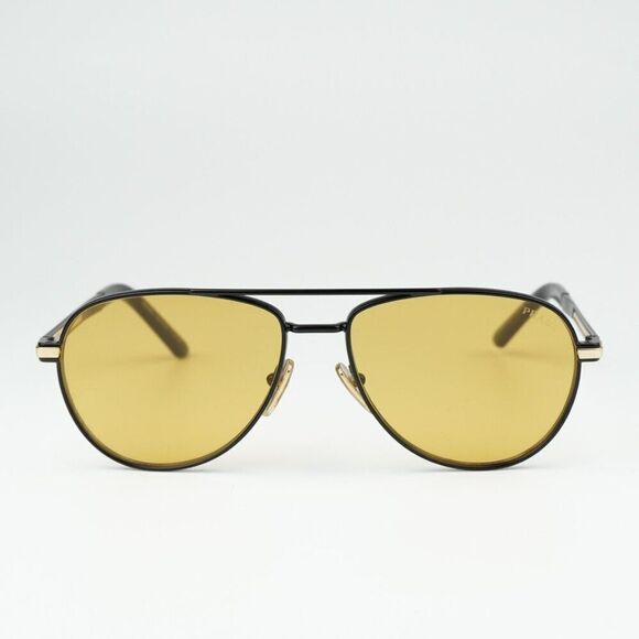 NEW Prada PRA54S 1BO90C Matte Black Yellow Unisex Pilot Sunglasses PR A54S - Picture 6 of 13